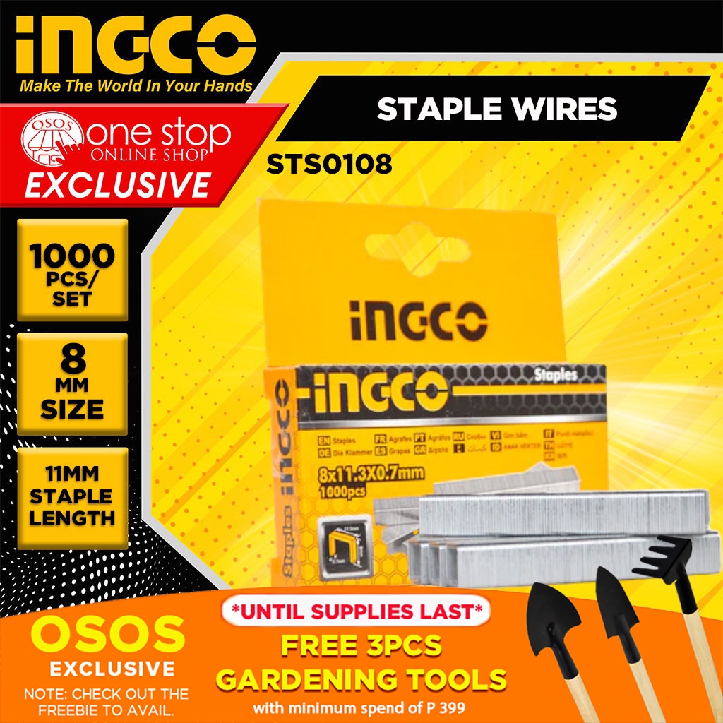INGCO Original Staple Wires for Gun Tacker .7mm x 8mm 1000PCS/SET