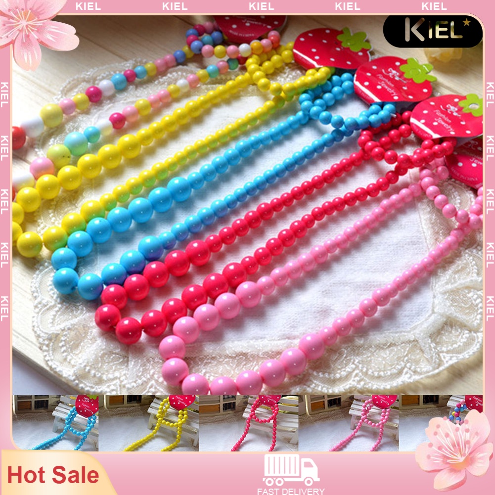Kiel ღ Toddler Baby Girl Colorful Beads Chain Necklace Jewelry Gift ...