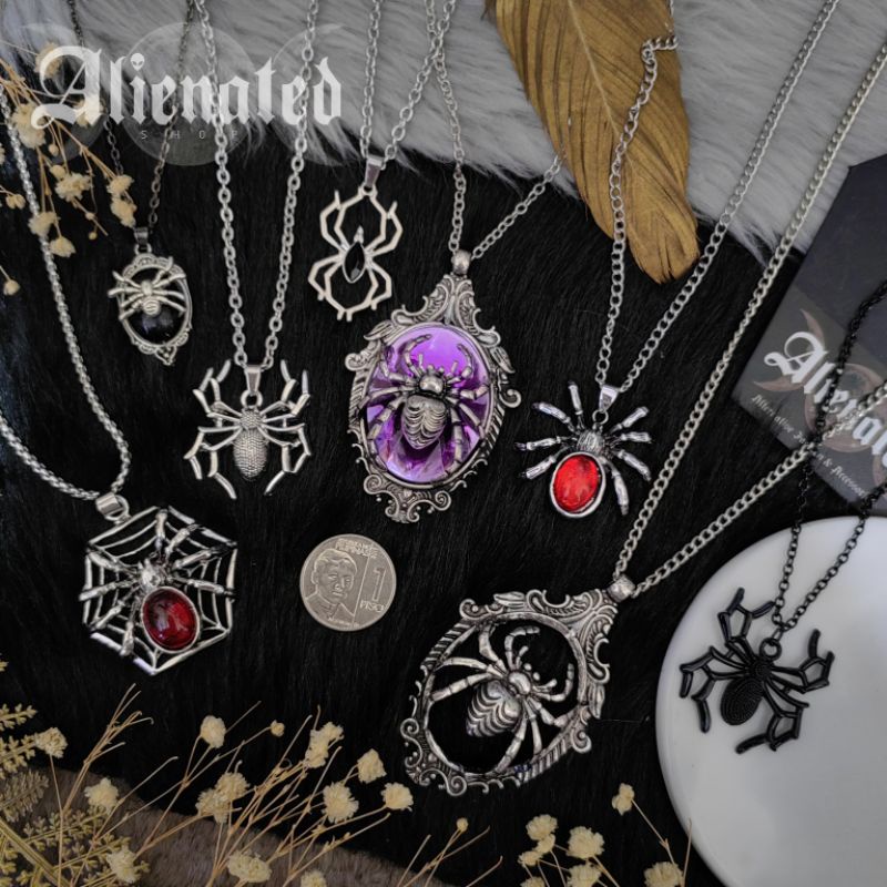 Dark Big Spider Chain Necklace Gothic Grunge Vampire Punk Men Women ...