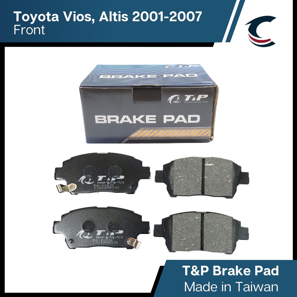 ♕T&P Brake Pads FRONT Toyota Vios, Altis 20012007 (TRA2183K) Shopee