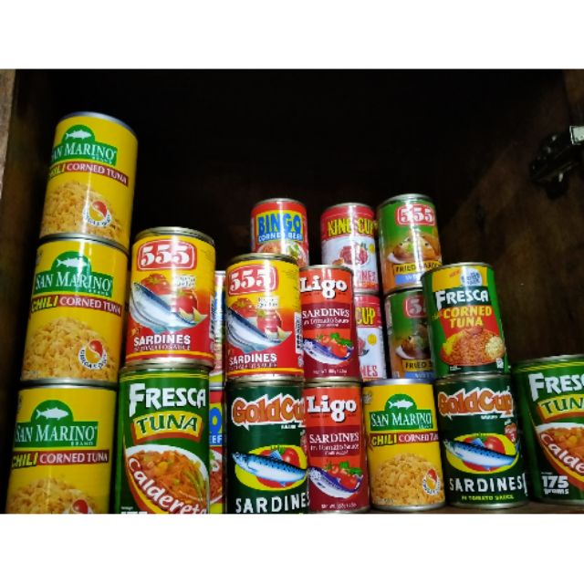 ) Discounted canned goods clearance sale