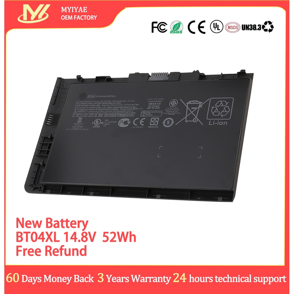 Original Laptop Battery 148v 52wh Bt04 Bt04xl Ba06 Ba06xl For Hp Elitebook Folio 9470m 9470 1917