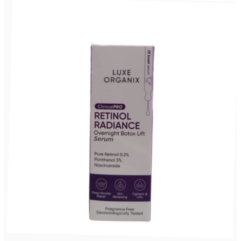 LUXE ORGANIX Retinol Radiance Overnight Botox lift serum 30ml | Shopee ...