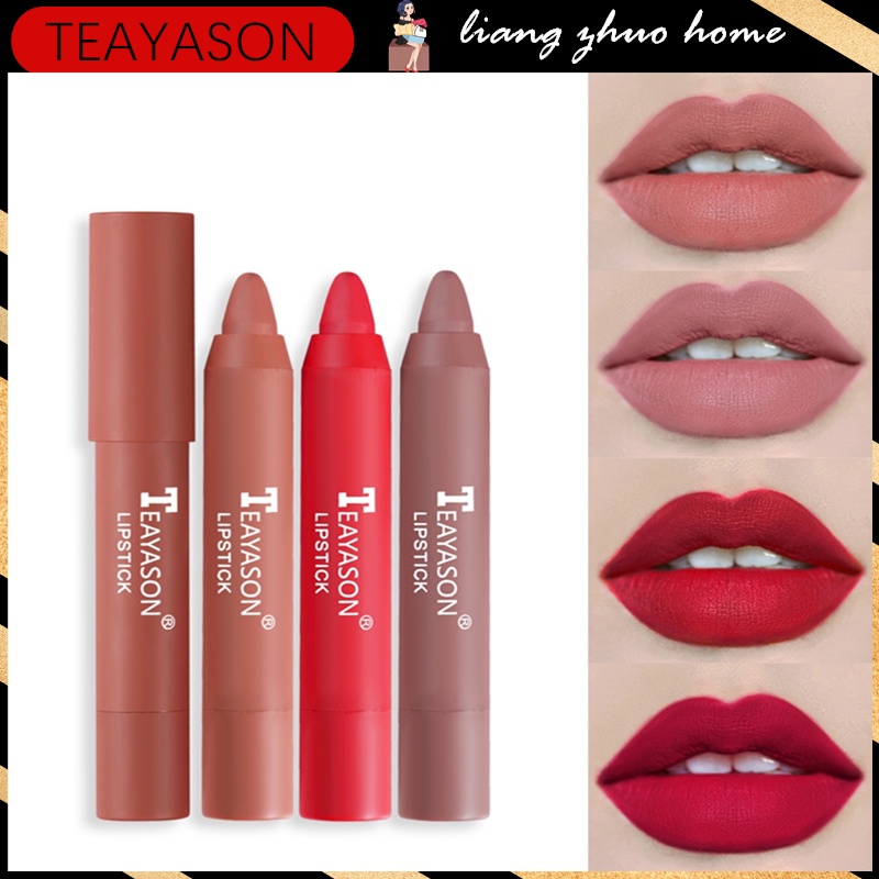 TEAYASON Lipstick Matte Waterproof Velvet Lip Stick 12 Colors Sexy Red ...