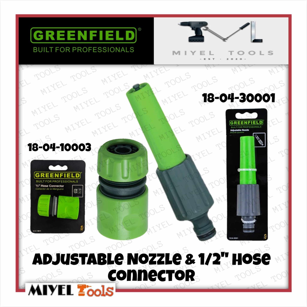 GREENFIELD Adjustable Nozzle Adapter Connector 18-04-30001 & Hose ...
