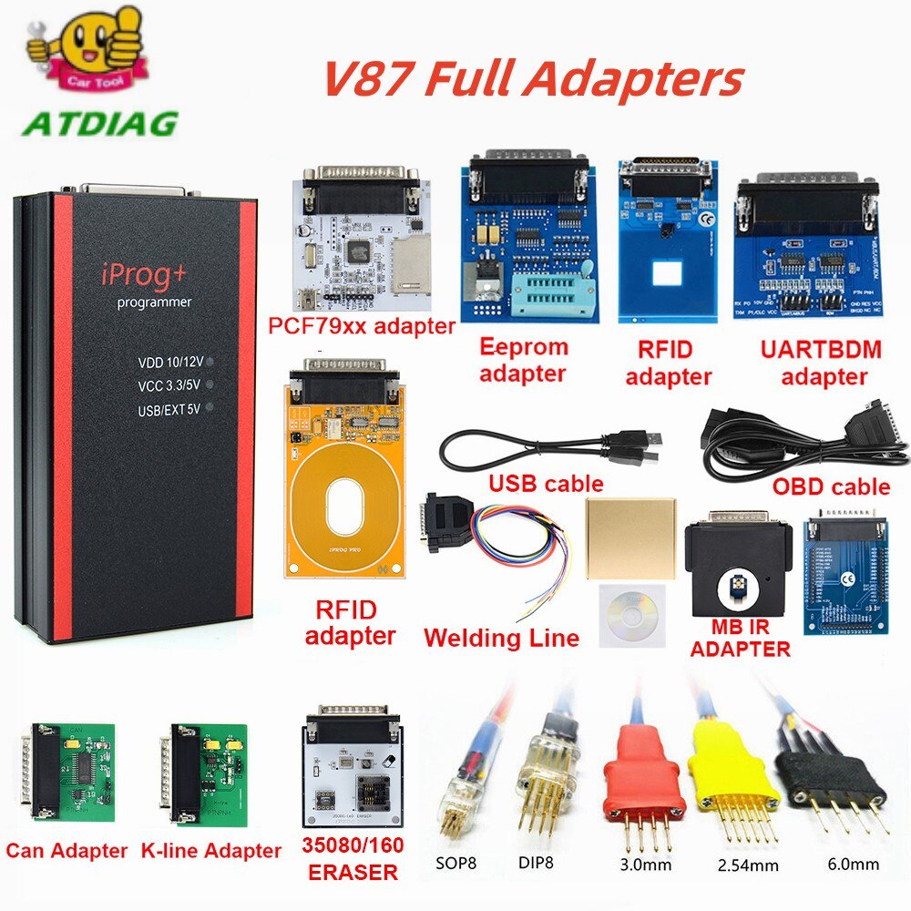 2022 IPROG Pro V87 Full Set ECU Key Programmer Iprog+ Eeprom IMMO Car