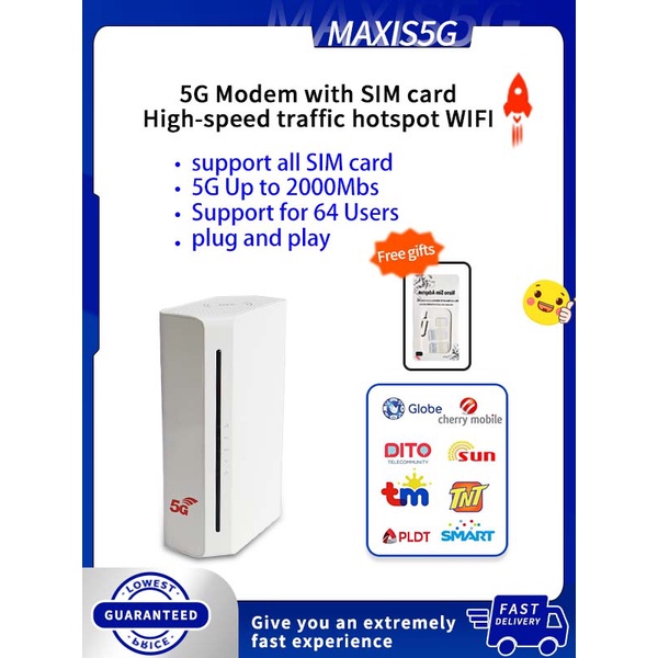 5G wireless Router Modem with sim card Up to 2 Gbps Family WiFi