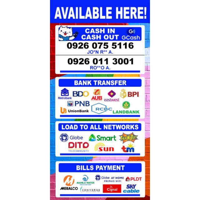 ♈E-Business Tarpaulin (All-In-One) (GCash | Bank Transfer I Load To All ...