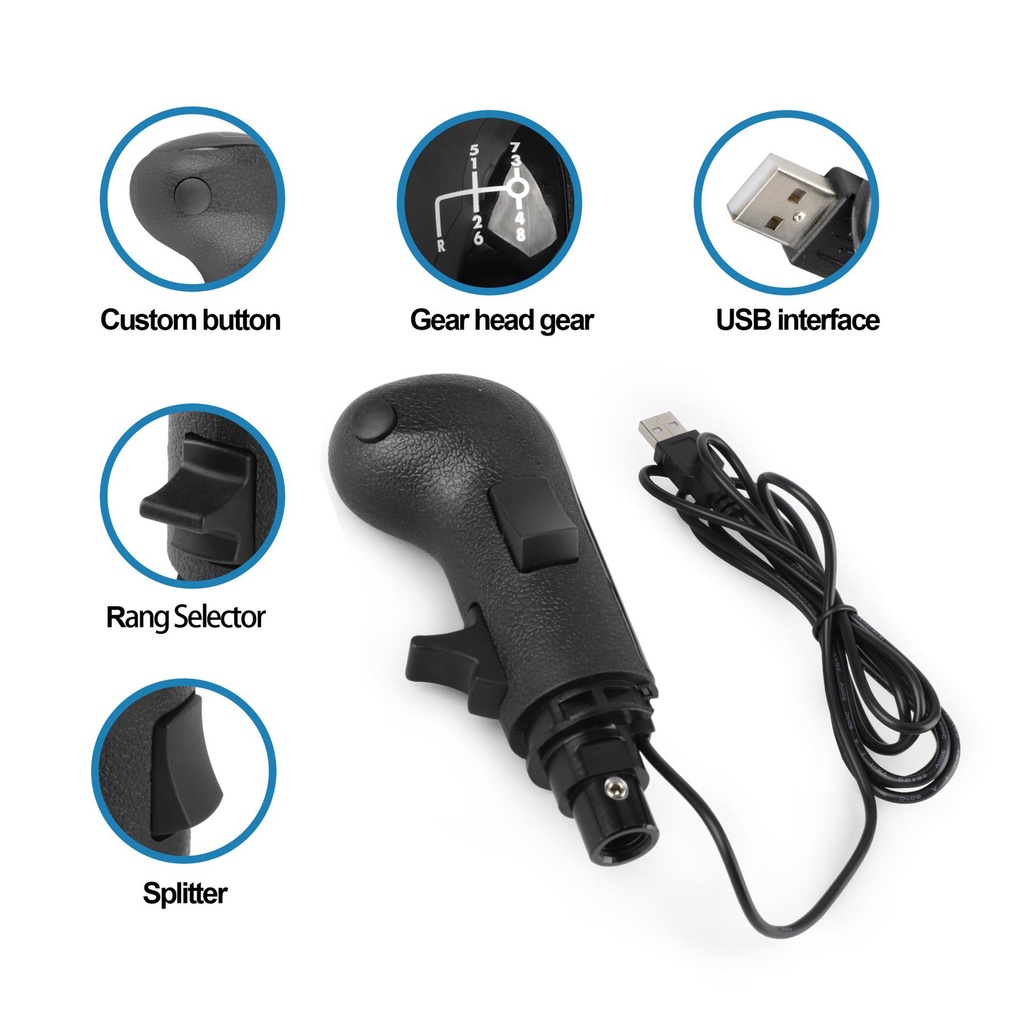 ★USB Gear Shift Knob for Logitech G923 G29 G27 G25 THRUSTMASTER TH8A