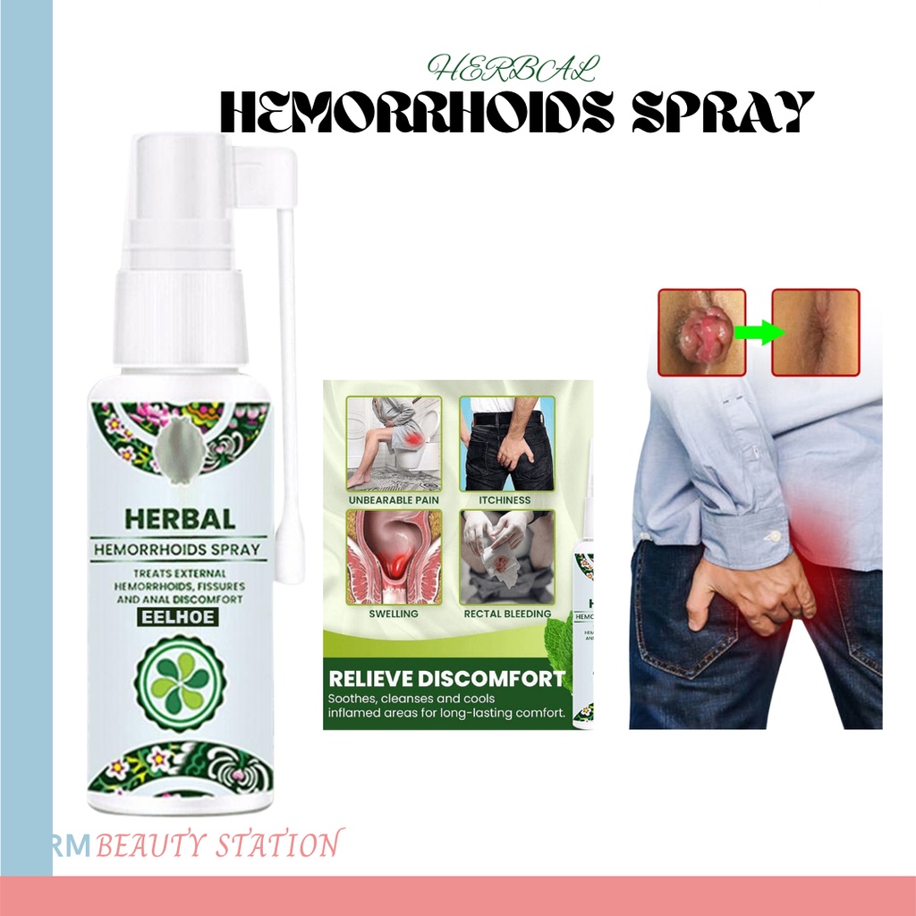 (COD)Flospring Lightweight External Hemorrhoids Spray Plant Herbal Anal ...