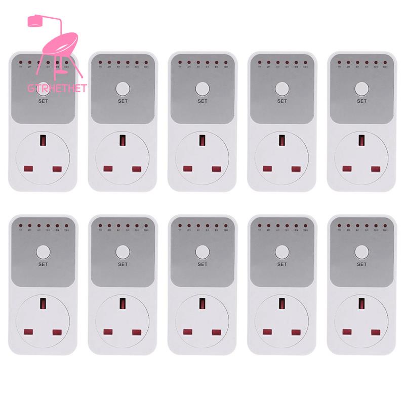 10X Smart Control Countdown Timer Switch Plugin Socket Auto Shut Off Outlet Uk Plug Shopee