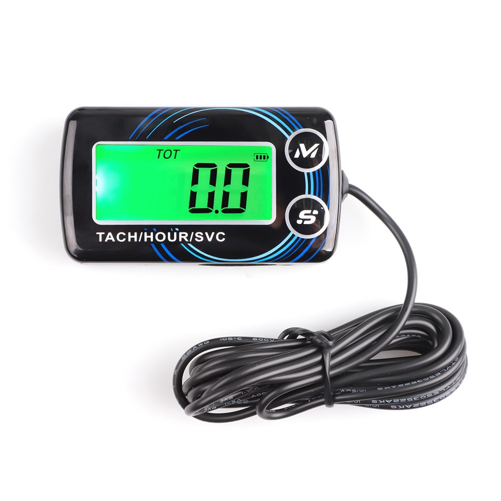 Digital Engine Tach Hour Meter Alert RPM Tachometer Gauge Backlit