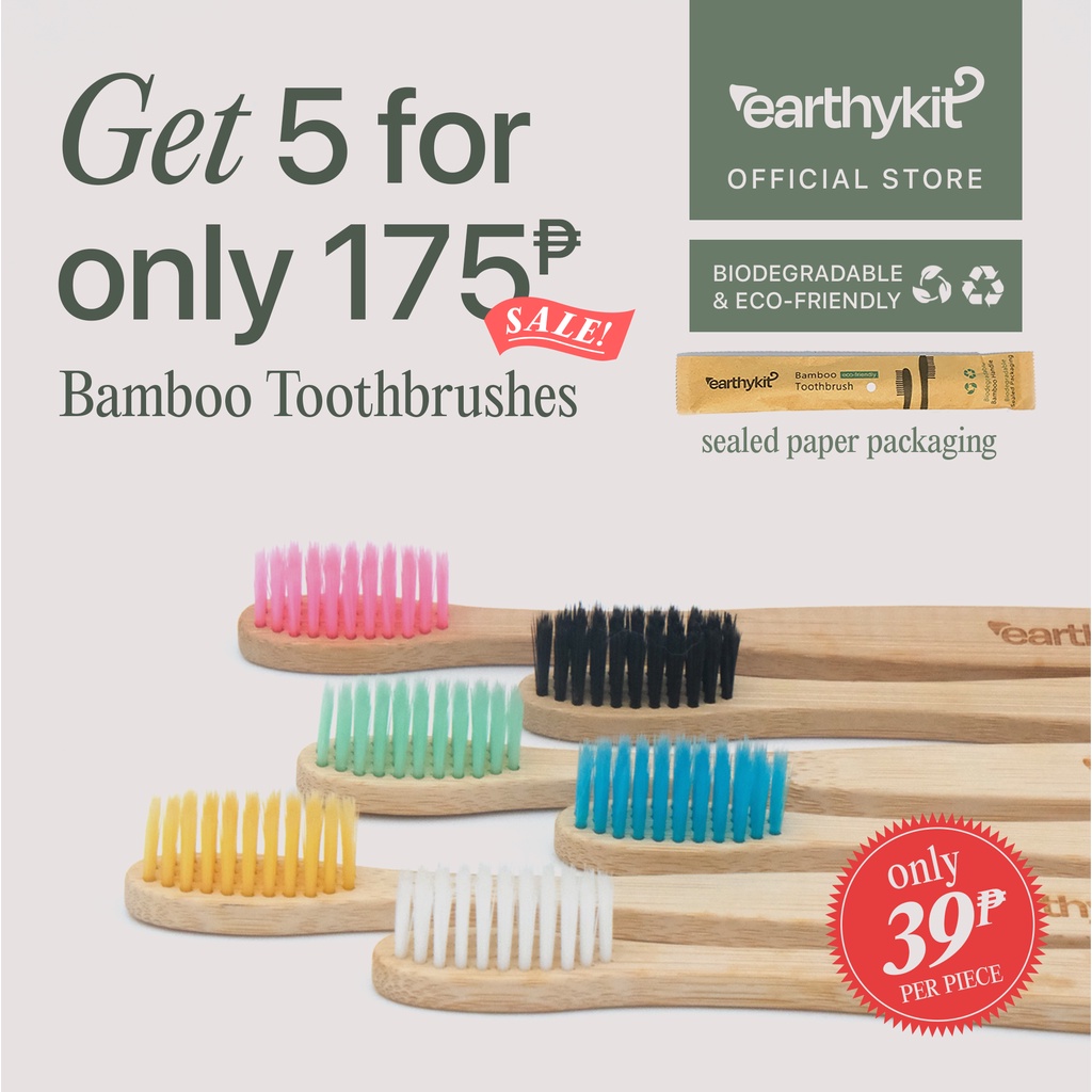 EarthyKit Eco-friendly Bamboo Toothbrush | Shopee Philippines