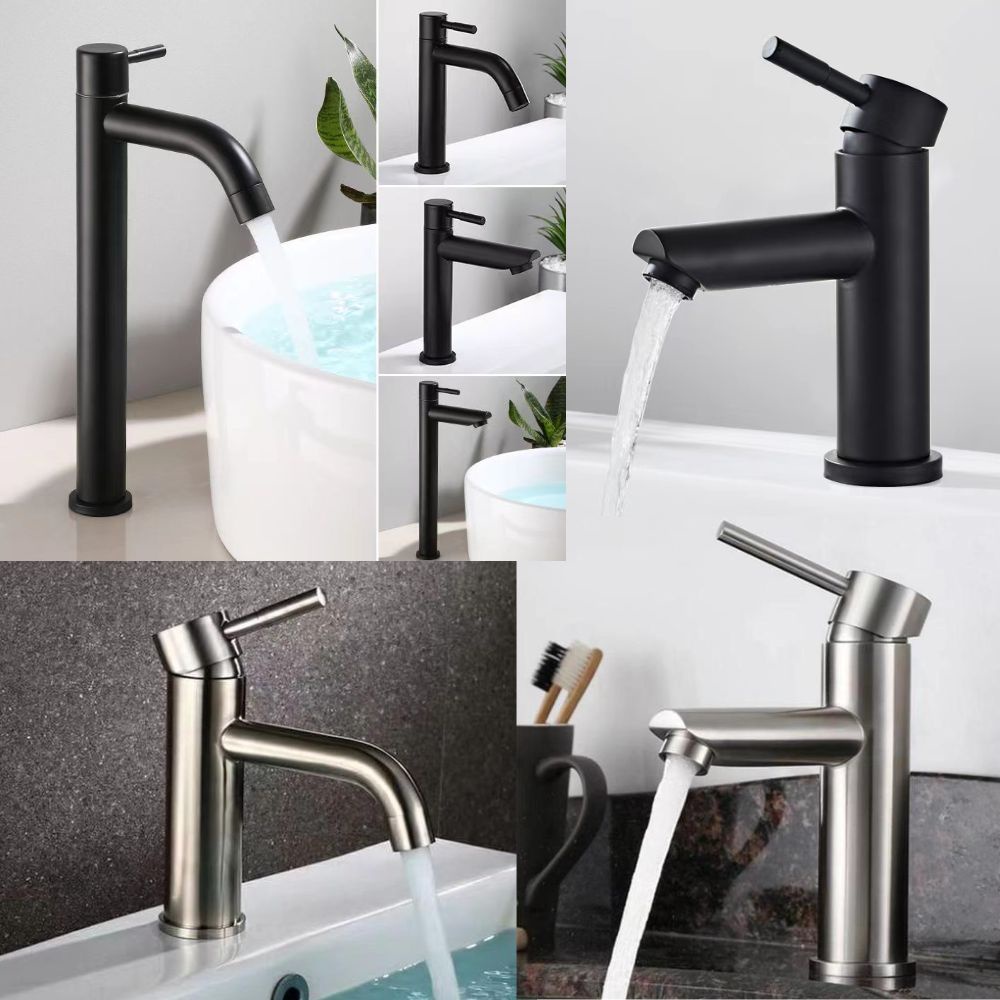 SUS304 Bathroom Faucet Lavatory Basin Faucet Sink Faucet Silver/Black