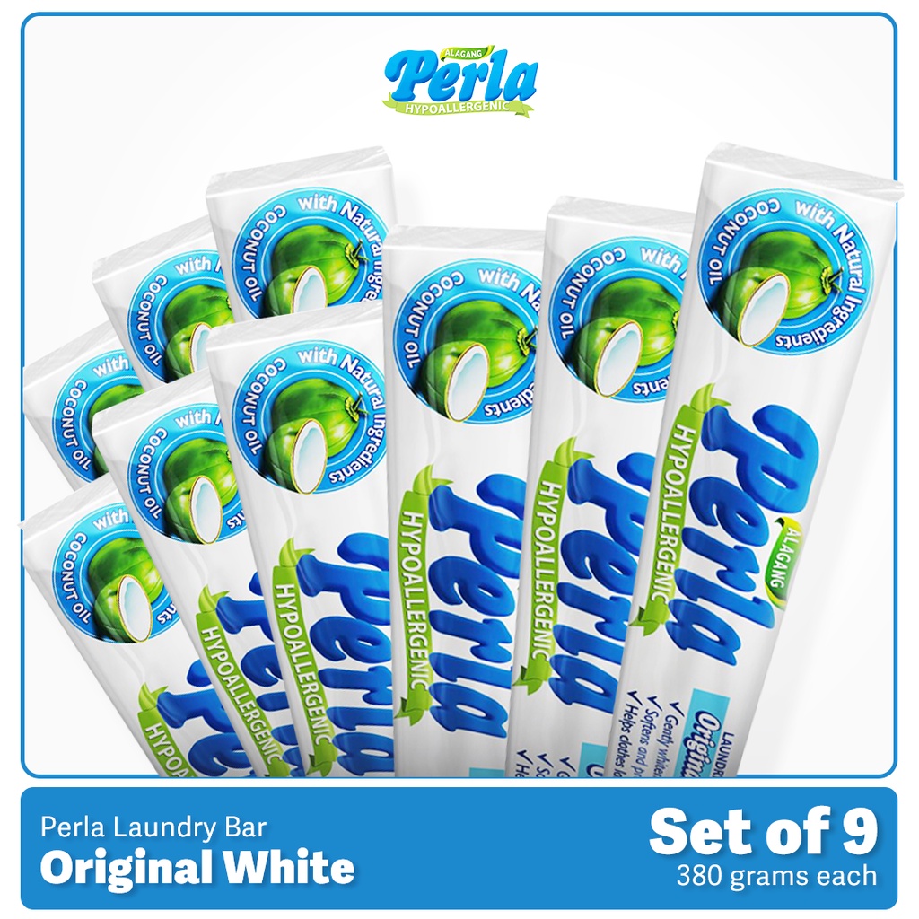 Perla Laundry Long Bar Detergent 380g Original White Home Care ( Set of 9 ) Shopee Philippines