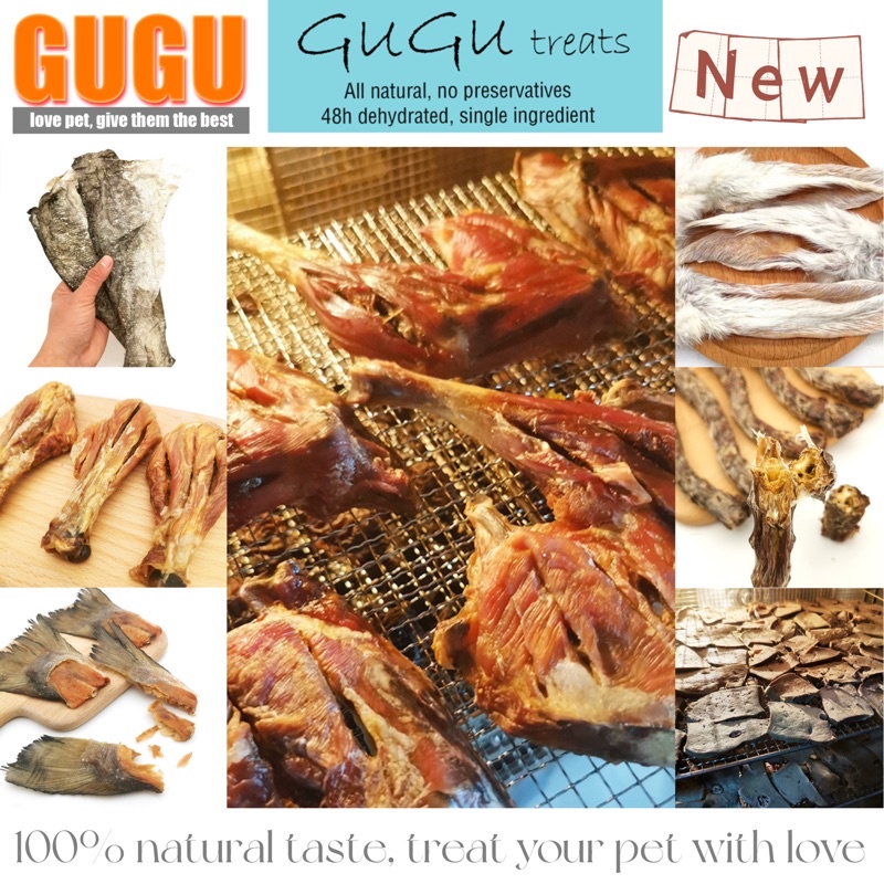 ♀GUGUtreat natural dehydrated crispy meat for dog chew chicken leg/duck