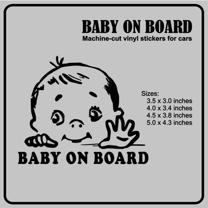 thumbnail interactive-video image 1 of Funny 'PIZZA ON BOARD' Decal Sticker – Made In USA 1 of 4