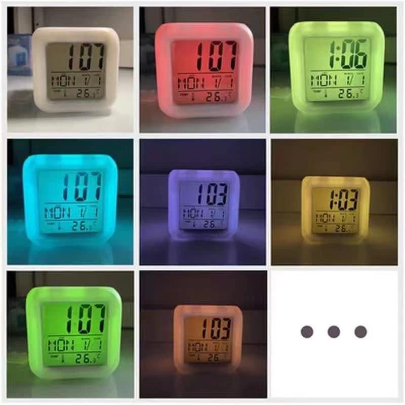 2.7" LED 7 Color Changing Digital Clock Display Table Alarm Clock