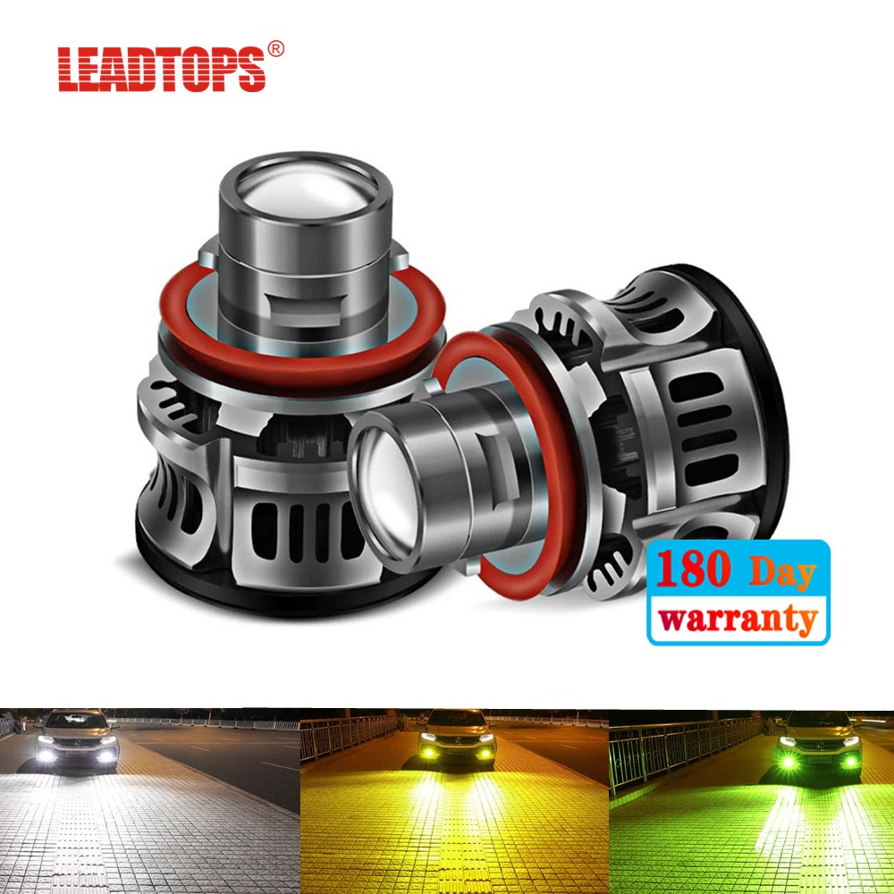 LEADTOPS LED Car Fog Lights LED Headlight Spot Bulb Projector Lens