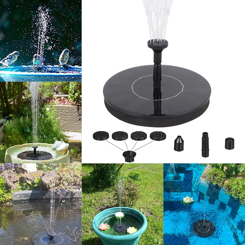 46Q4 Mini Solar Power Water Fountain Garden Pool Pond Outdoor Bird Bath
