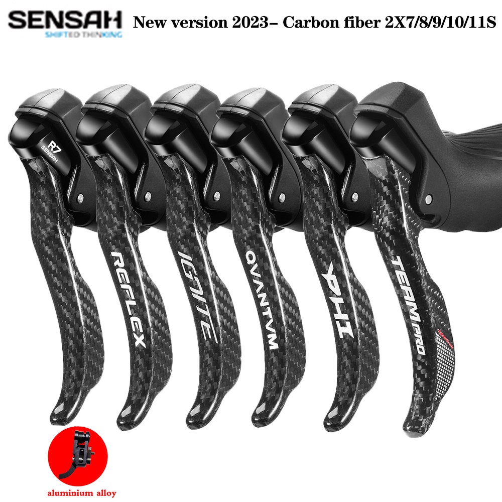 SENSAH carbon fibre Road Bike Shifter 2x7 2x8 2x9 2x10 Speed bicycle