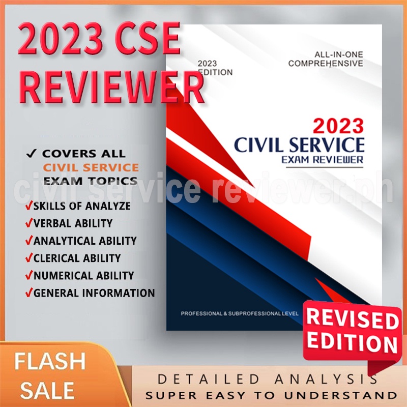 ﹍cse reviewer civil service reviewer exam 2023 edition Prof and Subprof