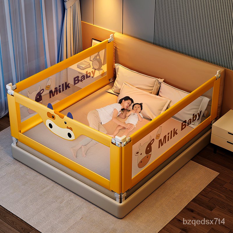 New release cute baby bed rail guard safety with cow pattern | Shopee ...