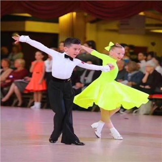 Boys Latin dance practice costumes latin shirt with black striped dance  pants Children Competitive examination standards ballroom dance outfits