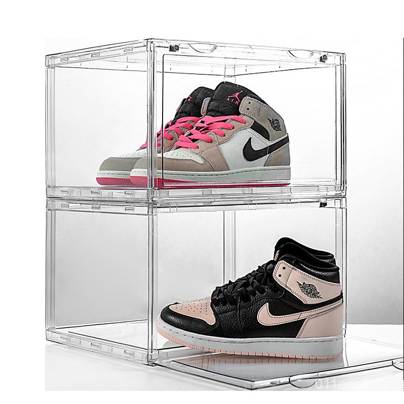 Plastic Sneaker Detachable Stackable Shoe Storage Boxes Drop Side ...