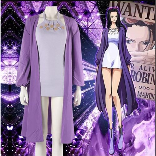 Anime Cosplay One piece Nico Robin Halloween Party Costume Suit Wig Outfit  Dress 