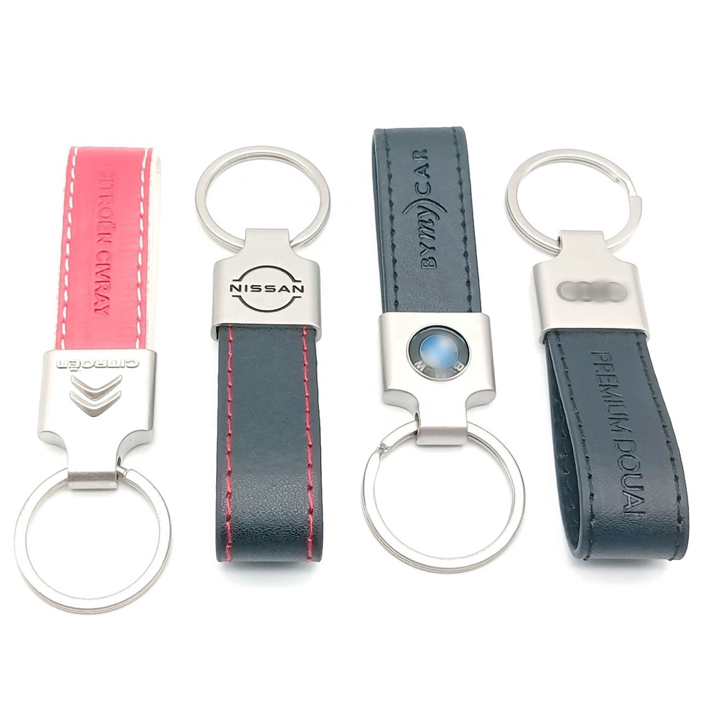 Custom Classic Luxury Car Logo Genuine Leather Keychains Llavero/Car ...