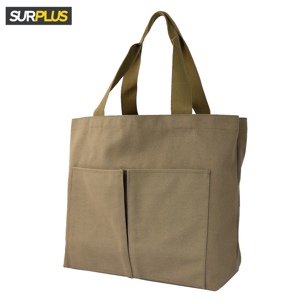 Surplus Canvas Tote Bag With Pockets