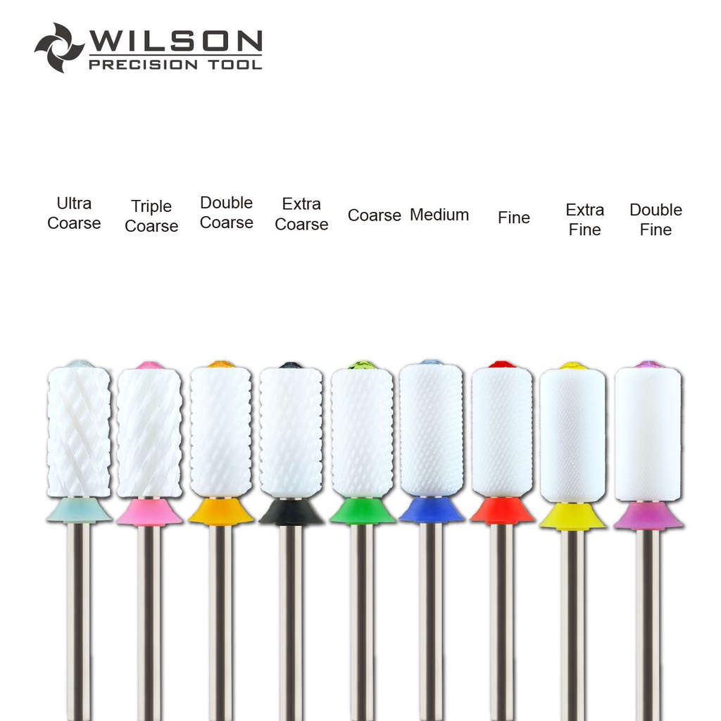 WILSON-Crystal Large Barrel [Corner Radius] - White Ceramic Nail Drill ...