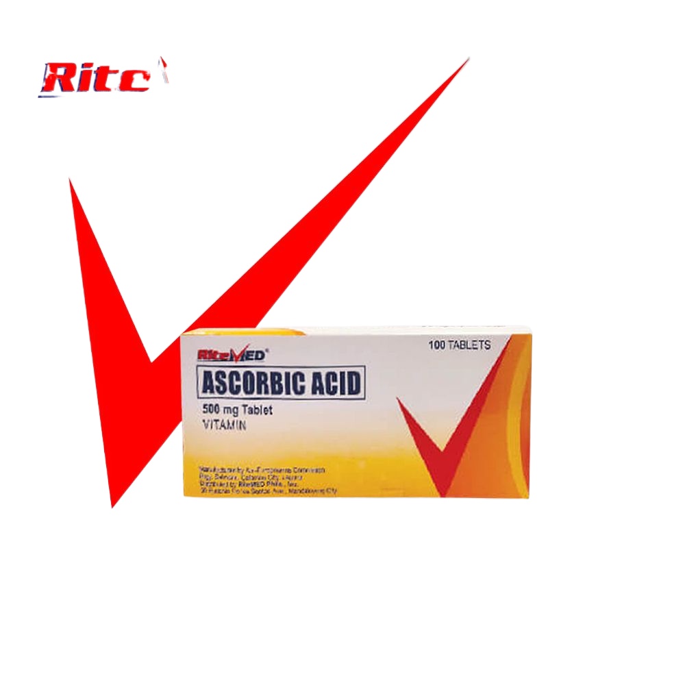 ☼RiteMED Ascorbic Acid 500mg 100 Tablets (Vitamin C) Shopee Philippines