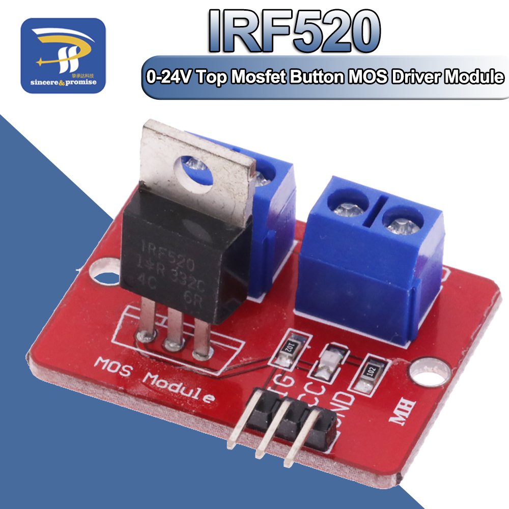 0-24V Top Mosfet Button IRF520 MOS Driver Module For Arduino MCU ARM ...