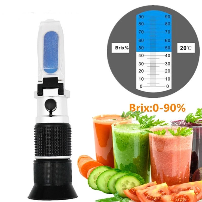 Handheld 090 Brix Refractometer for sugar content fruit juice liquids