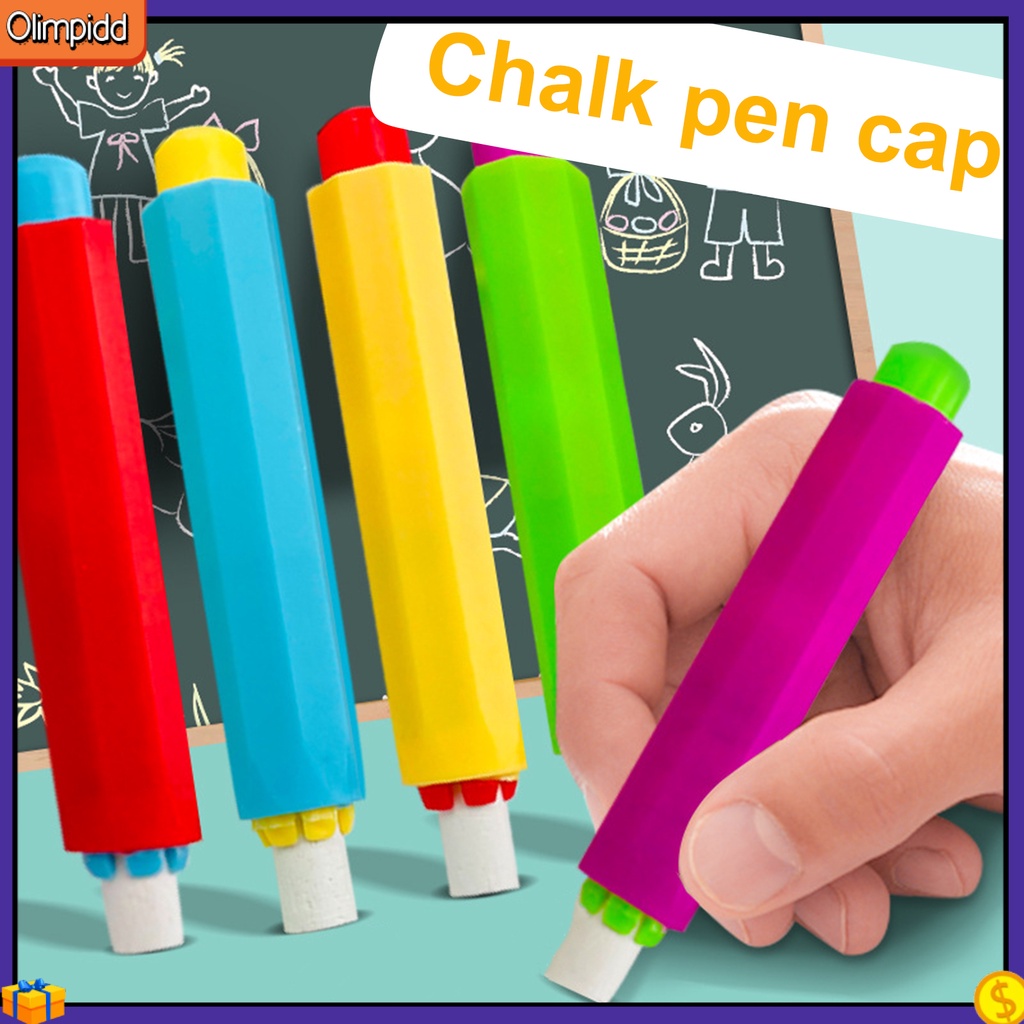 (olimpidd) 10Pcs Chalk Holders Adjustable Prevent Breakage Dustproof