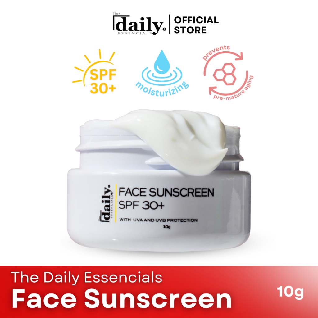 ♛♦The Daily Essencials Face Sunscreen SPF 30+ (10 grams) Shopee