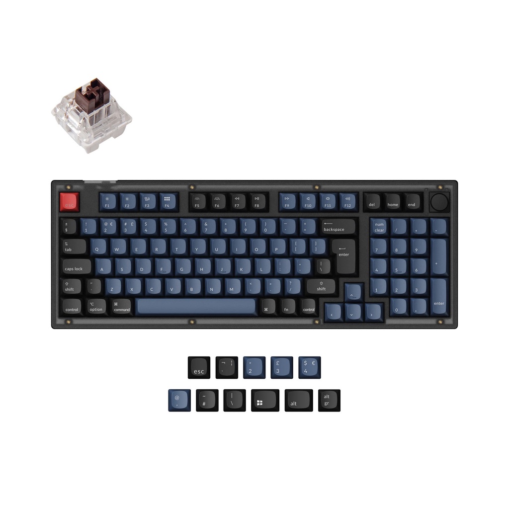 V5 ☌Keychron 96% ISO Layout QMK Custom Mechanical Keyboard ABS Keycaps ...