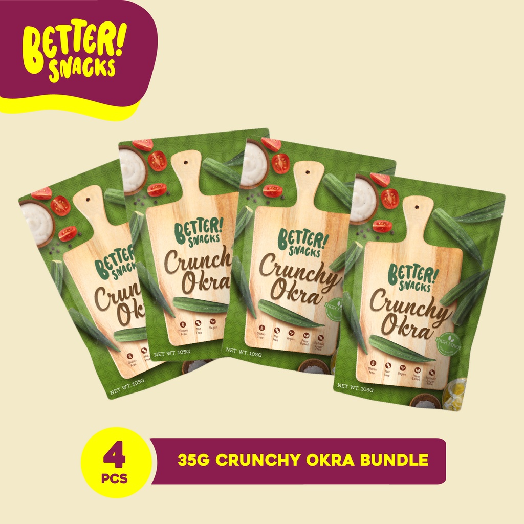 4PACK Better Snacks Crunchy Okra 35g Crispy Okra Okra Chips 35g