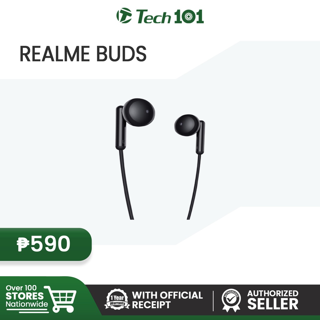 Realme Buds Durable Classic Original Wired Earphone | Shopee Philippines
