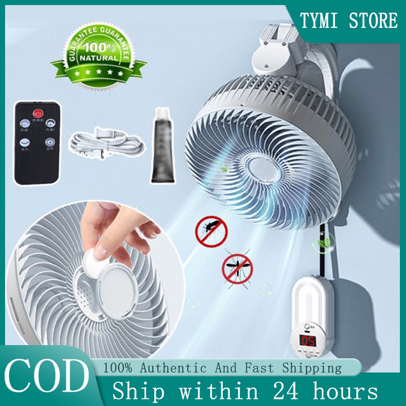 Electric Fan with Remote Control Wall Mounted Ceiling Fan Quiet Air