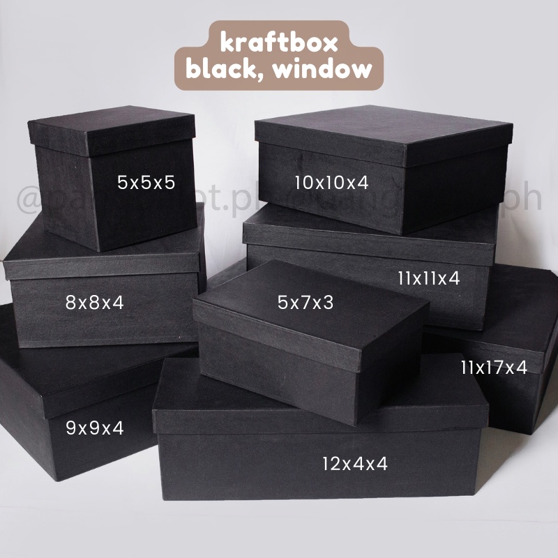 Black Cardboard Box - 7x7x7  Custom Black Cardboard Boxes