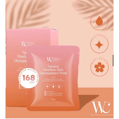 W&C Natural Flawless Skin Glutapapaya Soap With Anti-aging, Collagen ...