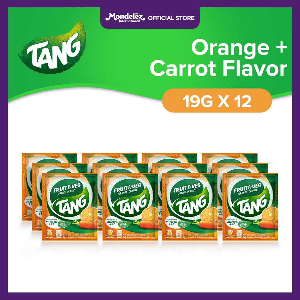 Tang Instant Drink Mix Fruit and Vegetable Orange and Carrot Flavor