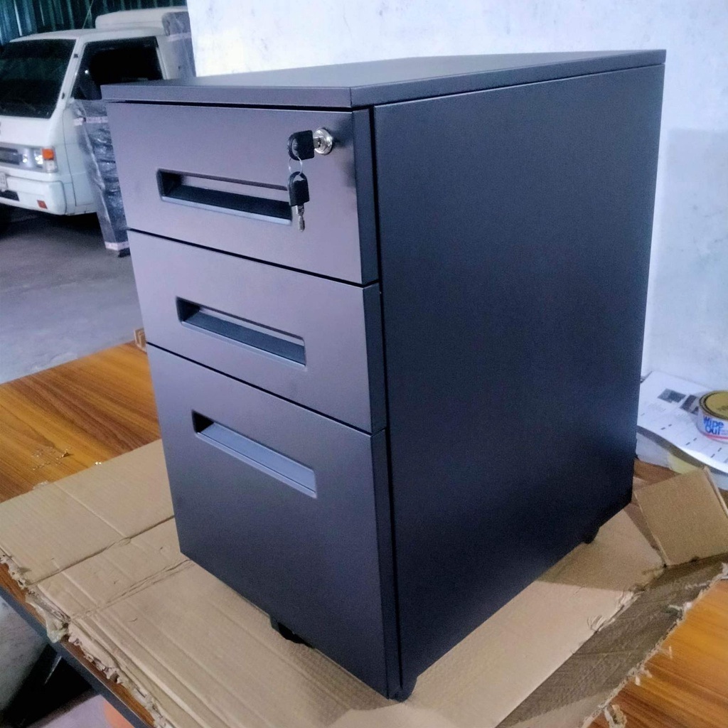 Black All Metal Mobile Pedestal Cabinet, Office Drawer, File Cabinet ...