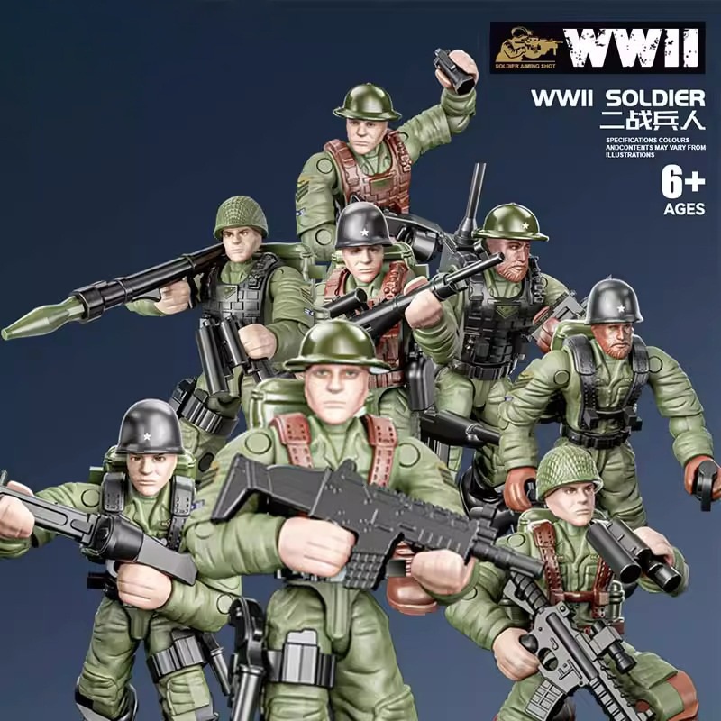 Children Building Blocks World War Ii Military Soldiers Tank Defense