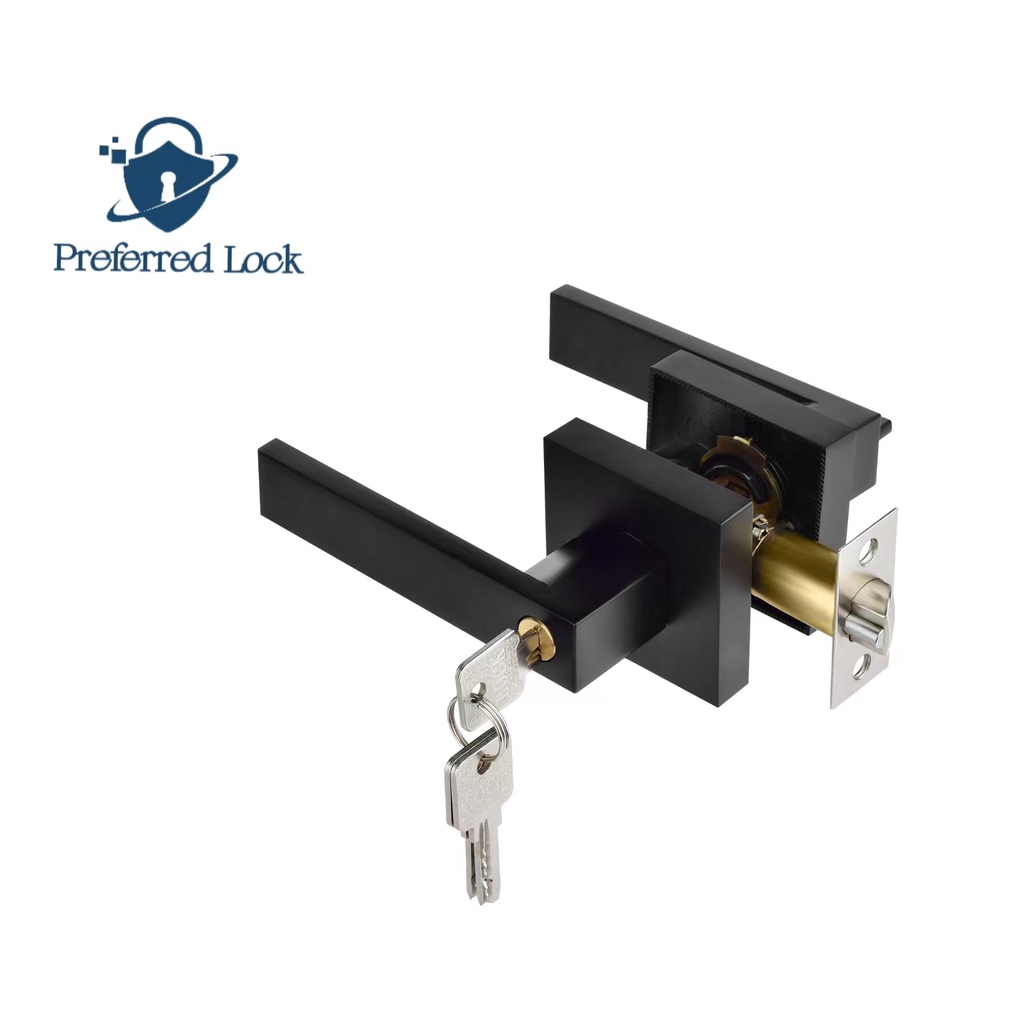 Door Knob Set Matt Black European Door Knob Double Lock Door Knob