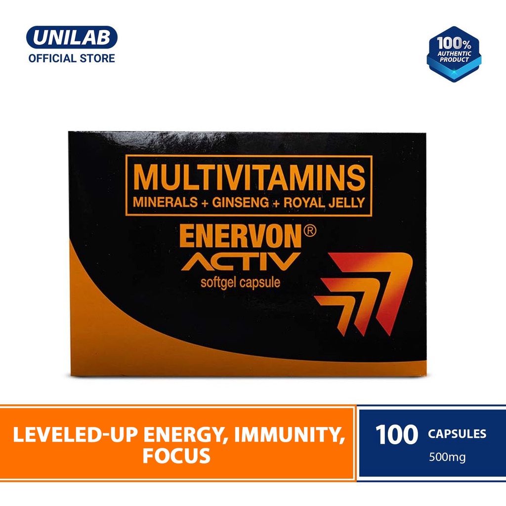 Unilab Enervon Activ Multivitamins 100 Capsules With Ginseng Royal Jelly For More Energy 3300