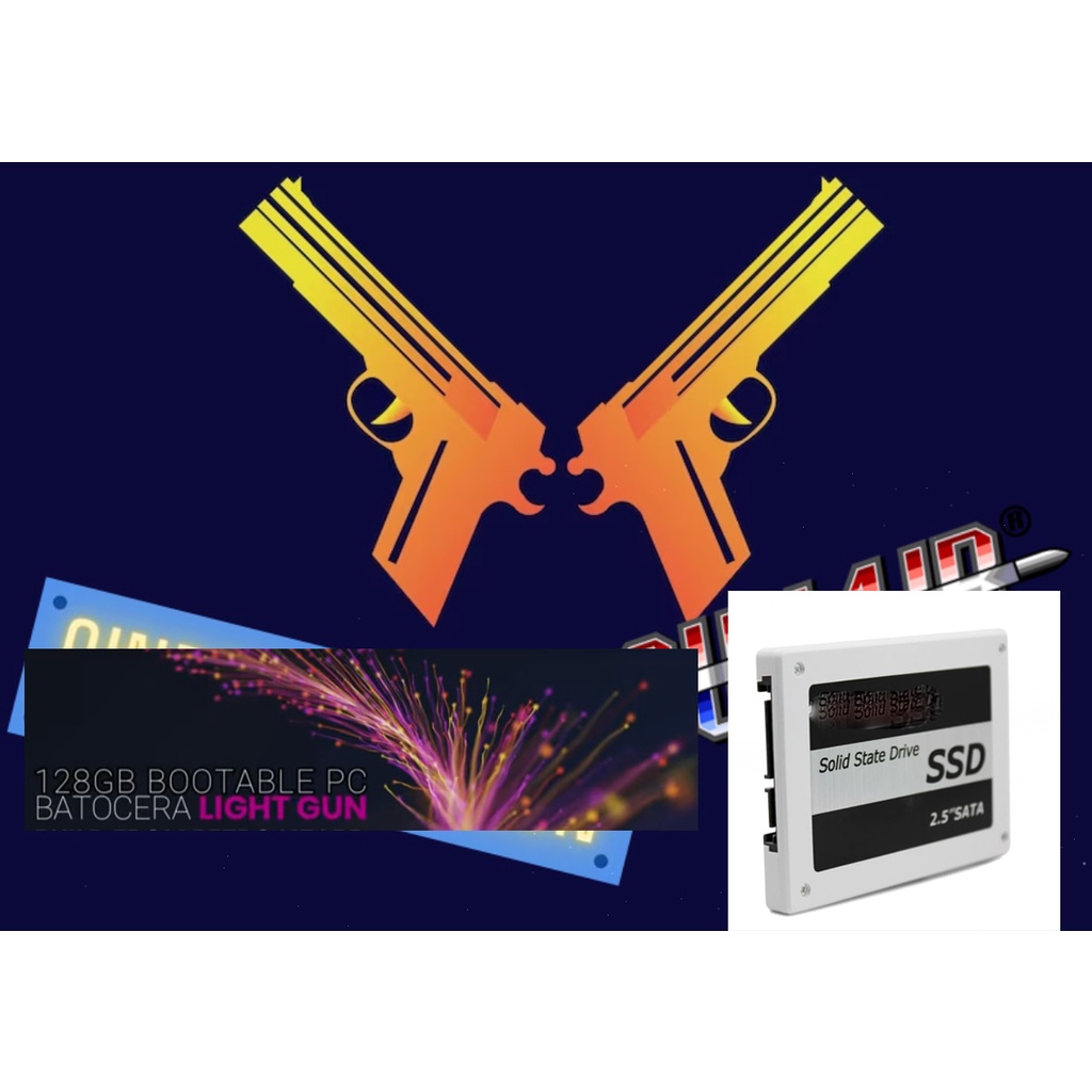 puIw Batocera Light Gun Combo External SSD Retro Mame Shooting Game